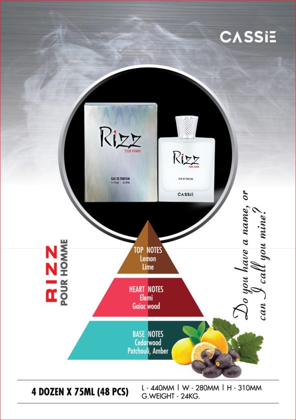 rizz 75ml eau de parfum for men – cassie perfumes